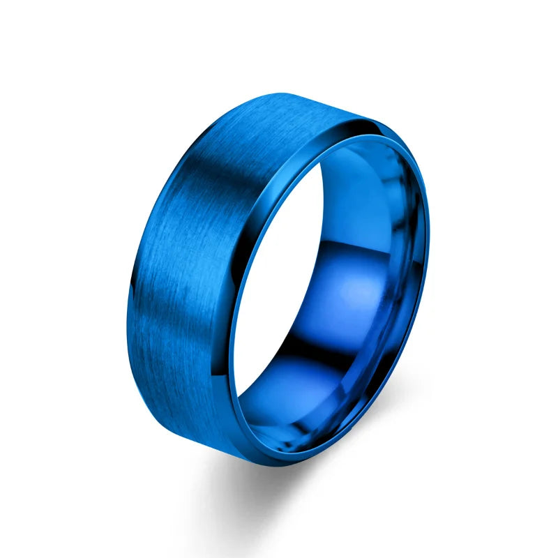 6 Colors Classic 8Mm Tungsten Mens Ring Surface Brushed Stainless Steel Ring for Women Wedding Band Couples Jewelry Accessories