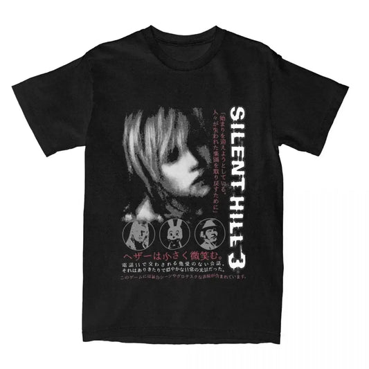 Silent Hill 3 Men Women T Shirt Horror Game Fun Tee Shirt Short Sleeve O-Neck Tshirt Cotton Vintage Casual Large Size Tshirt