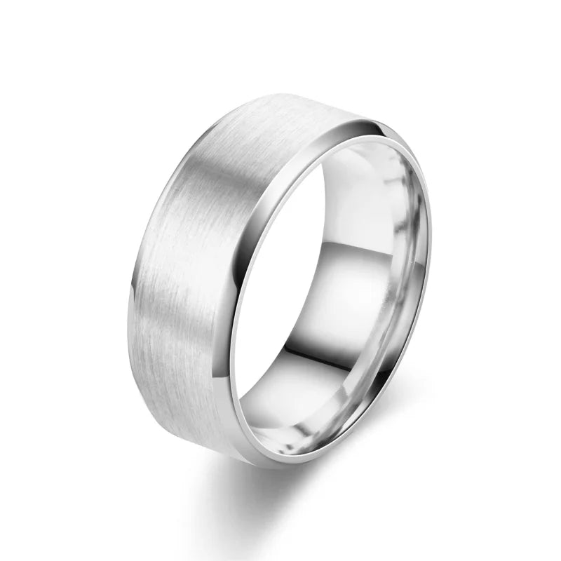 6 Colors Classic 8Mm Tungsten Mens Ring Surface Brushed Stainless Steel Ring for Women Wedding Band Couples Jewelry Accessories